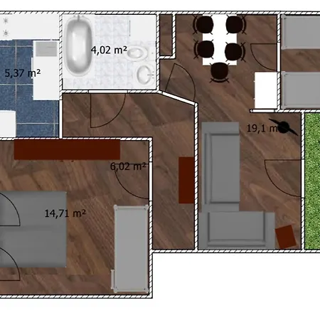 Апартаменты Ferienwohnung Friedrich Schiller, 2 Schlafzimmer, Balkon,kostenloses Wifi, Nahe Zentrum,