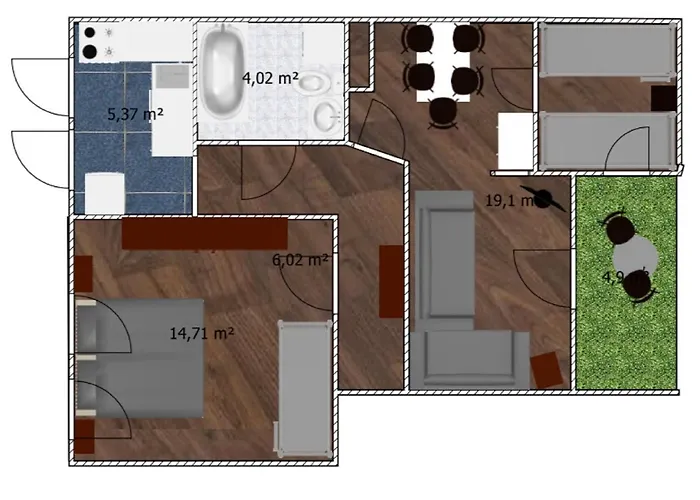 Lägenhet Ferienwohnung Friedrich Schiller, 2 Schlafzimmer, Balkon,kostenloses Wifi, Nahe Zentrum,